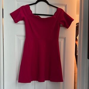 Socialite Red Fit and Flare Mini Dress Sweetheart Neckline